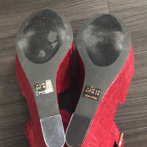 Red Shoe Cult straw platforms - Picture 7 of 7